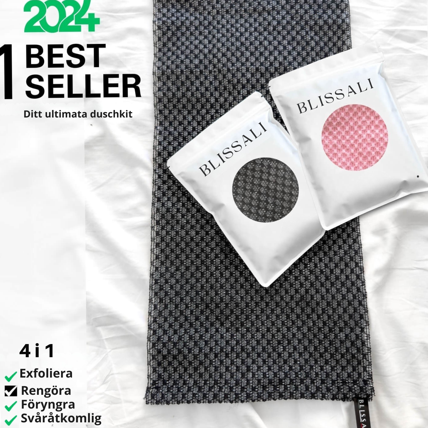 Blissali - Exfolierande antibakteriell duschhandduk